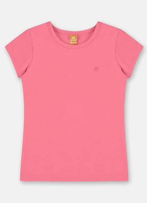 Up Baby - Blusa Manga Curta Básica em Cotton Rosa - UP BABY