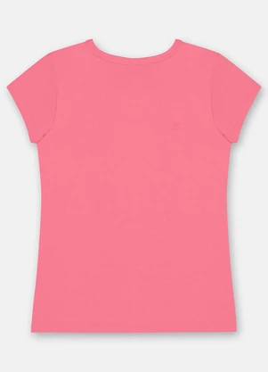 Up Baby - Blusa Manga Curta Básica em Cotton Rosa - UP BABY