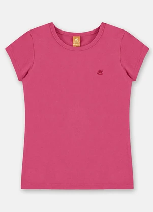 Up Baby - Blusa Manga Curta Básica em Cotton Rosa - UP BABY