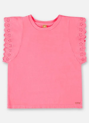 Up Baby - Blusa Manga Curta Básica Infantil Rosa - UP BABY