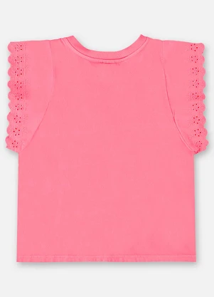 Up Baby - Blusa Manga Curta Básica Infantil Rosa - UP BABY