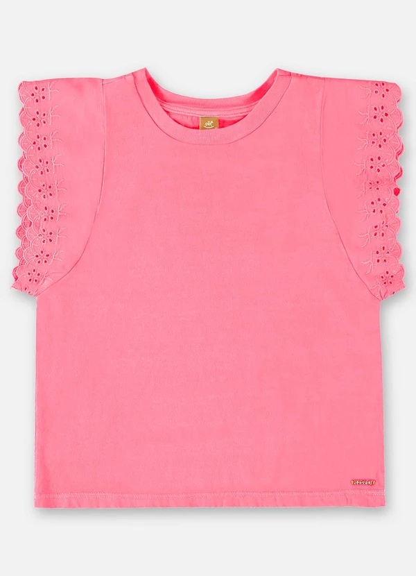 Up Baby - Blusa Manga Curta Básica Infantil Rosa
