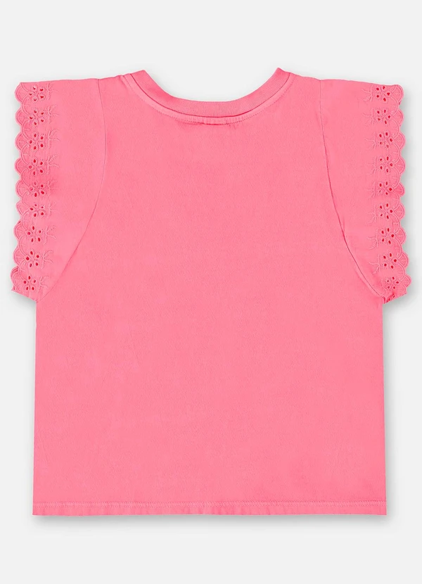 Up Baby - Blusa Manga Curta Básica Infantil Rosa 2