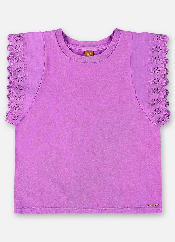 Up Baby - Blusa Manga Curta Básica Infantil Roxo