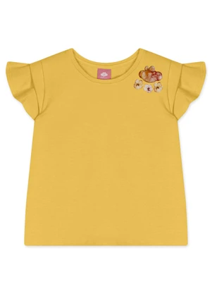 Lilica Ripilica - Blusa Manga Curta Bebê Feminina Amarelo - LILICA RIPILICA