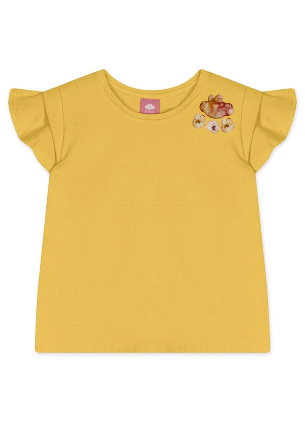 Lilica Ripilica - Blusa Manga Curta Bebê Feminina Amarelo