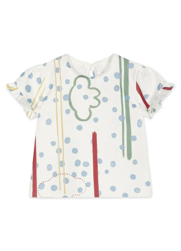 Lilica Ripilica - Blusa Manga Curta Bebê Feminina Bege