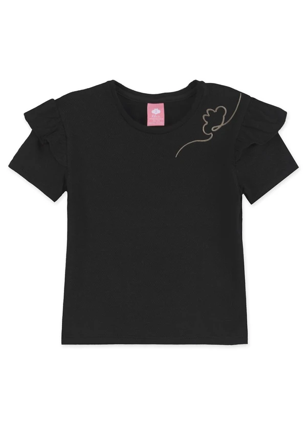 Lilica Ripilica - Blusa Manga Curta Bebê Preto