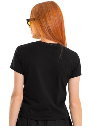 Gloss - Blusa Manga Curta com Amarração Preto - GLOSS