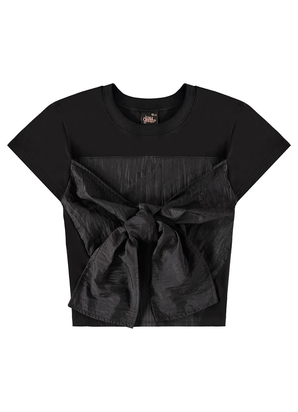 Gloss - Blusa Manga Curta com Amarração Preto 5