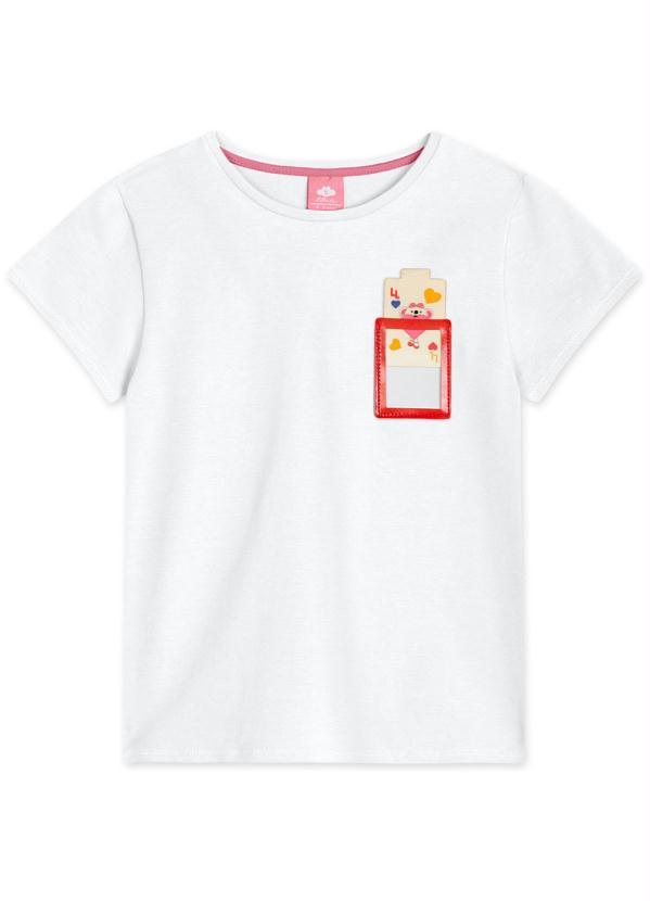 Lilica Ripilica - Blusa Manga Curta com Estampa Interativa Branco