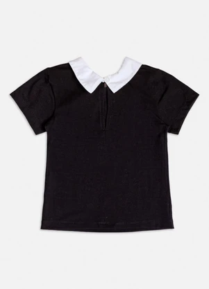 Momi - Blusa Manga Curta com Gola Preto - MOMI
