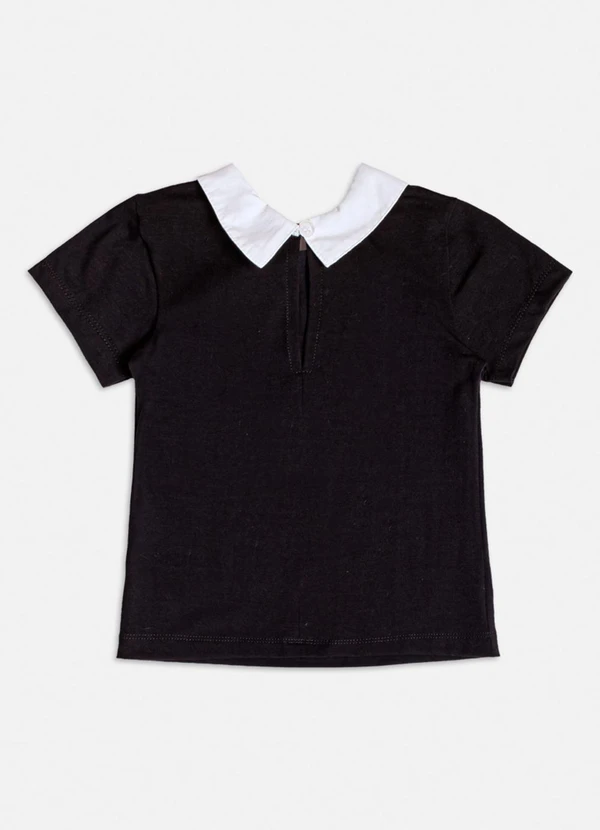 Momi - Blusa Manga Curta com Gola Preto 2