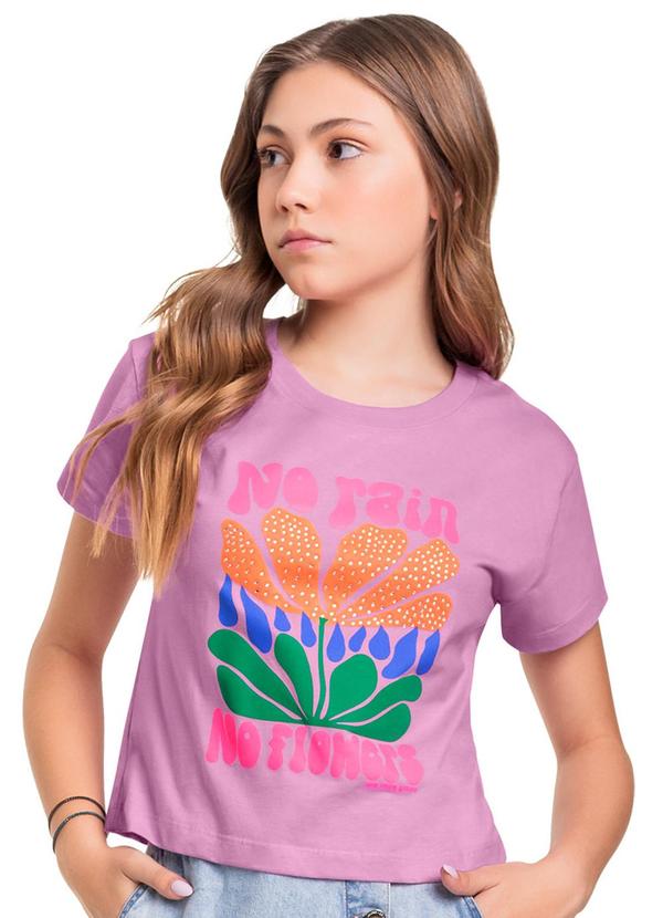 Gloss - Blusa Manga Curta em Meia Malha Juvenil Rosa