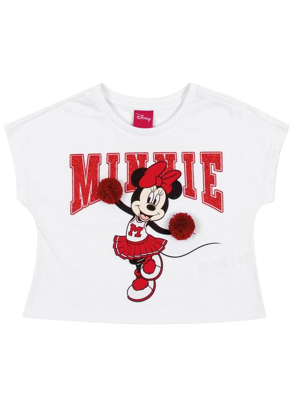 Disney - Blusa Manga Curta Estampa College Branco