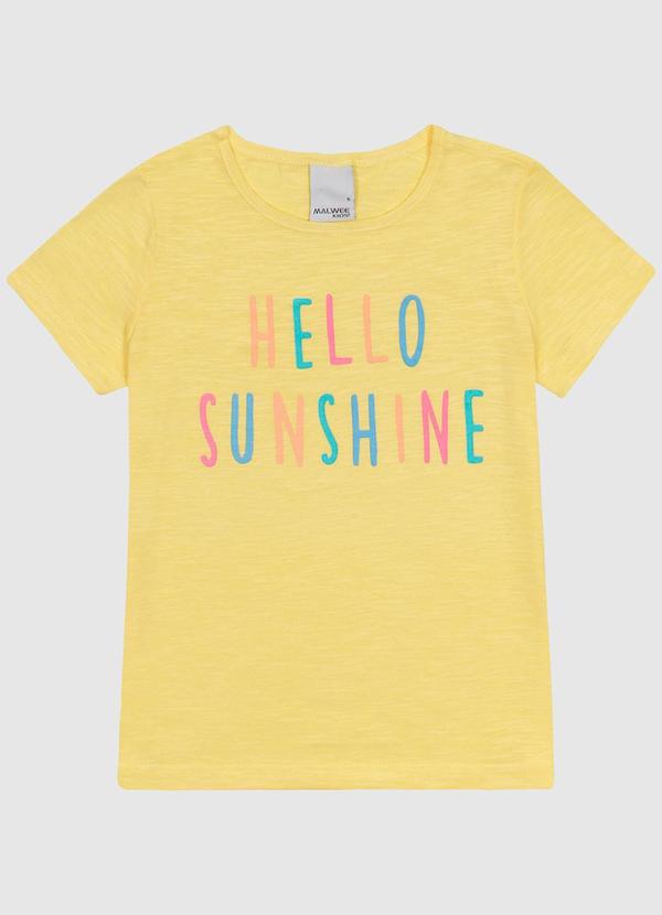 Malwee Kids - Blusa Manga Curta Estampa Frontal Amarelo