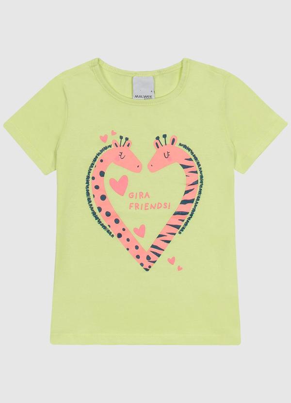 Malwee Kids - Blusa Manga Curta Estampa Frontal Verde