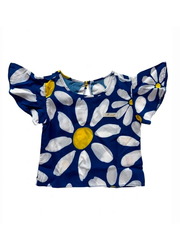 Marisol - Blusa Manga Curta Estampada Marisol Azul