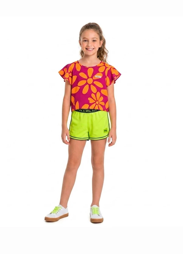 Marisol - Blusa Manga Curta Estampada Marisol Laranja