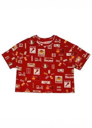 Lilica Ripilica - Blusa Manga Curta Estampada Vermelho - LILICA RIPILICA