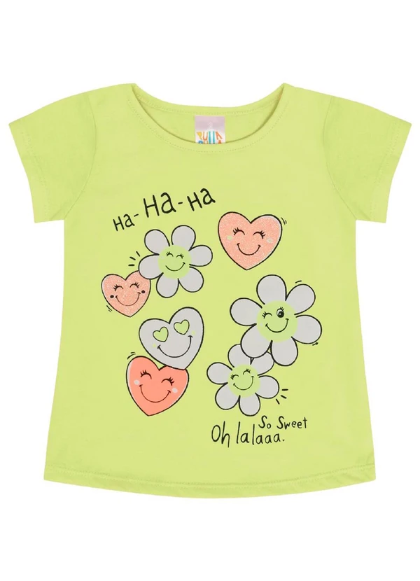 Pulla Bulla - Blusa Manga Curta Menina Amarelo