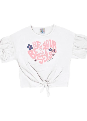 Pulla Bulla - Blusa Manga Curta Menina Amarelo - PULLA BULLA