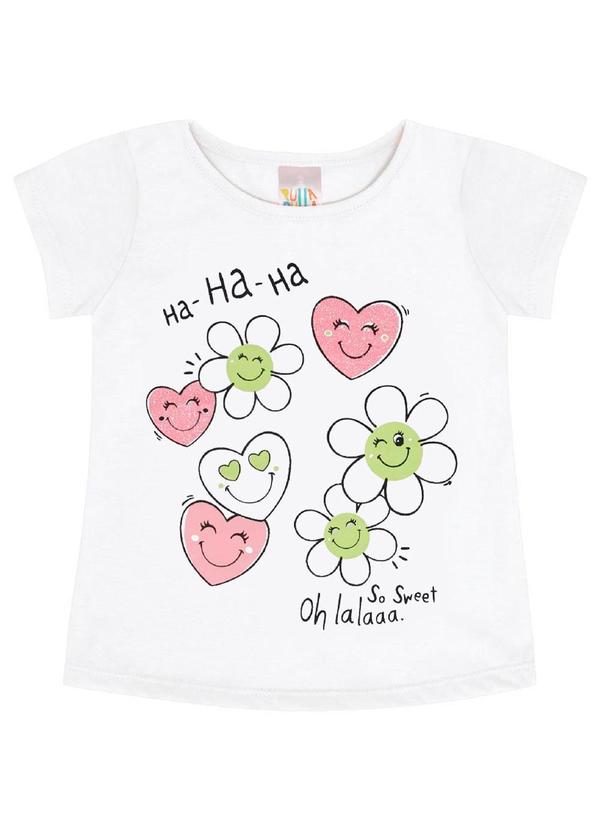 Pulla Bulla - Blusa Manga Curta Menina Branco 1