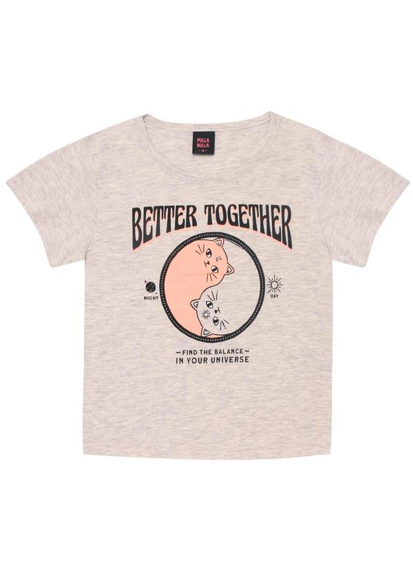 Pulla Bulla - Blusa Manga Curta Menina Cinza