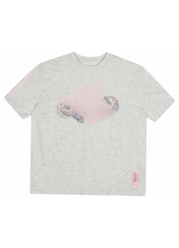 Lilica - Blusa Manga Curta Feminina Cinza