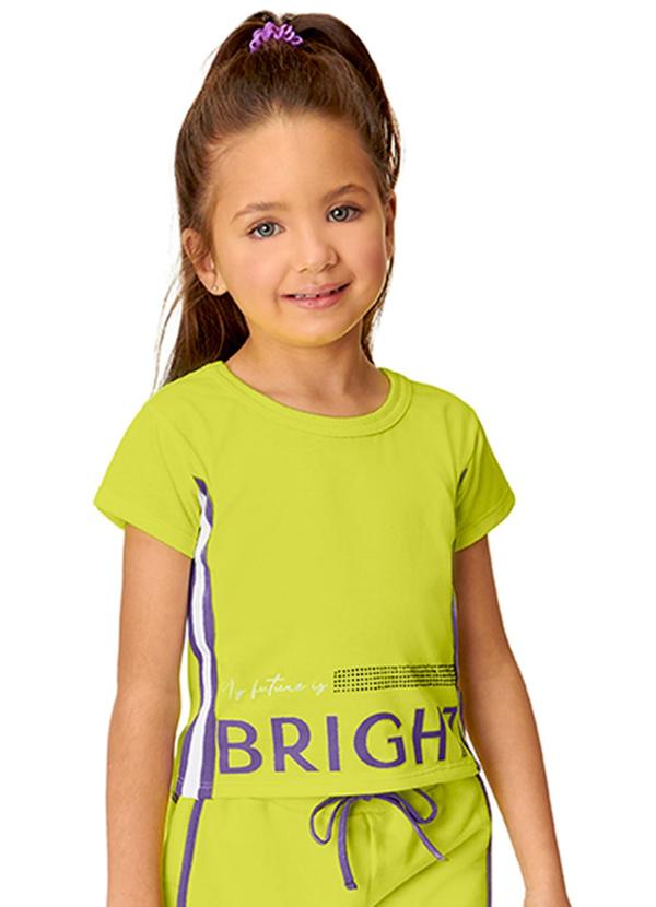 Marisol - Blusa Manga Curta Menina Infantil Amarelo