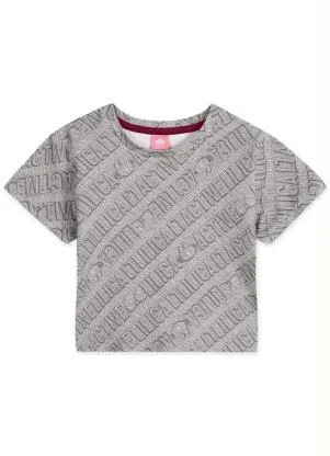 Lilica Ripilica - Blusa Manga Curta Menina Infantil Cinza - LILICA RIPILICA