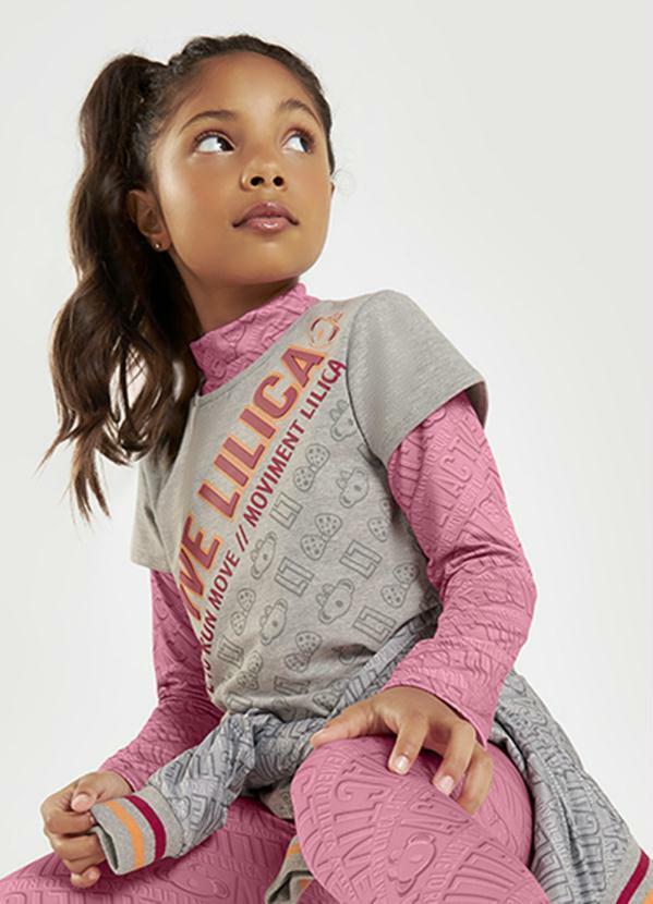 Lilica Ripilica - Blusa Manga Curta Menina Infantil Cinza 1