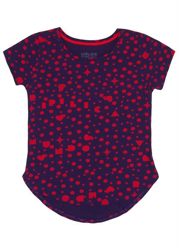 Lilica Ripilica - Blusa Manga Curta Menina Mundo Ripilica Azul