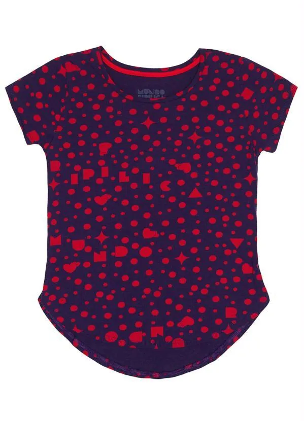 Lilica Ripilica - Blusa Manga Curta Menina Mundo Ripilica Azul