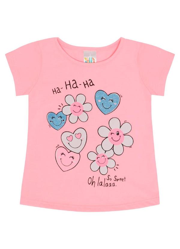 Pulla Bulla - Blusa Manga Curta Menina Rosa