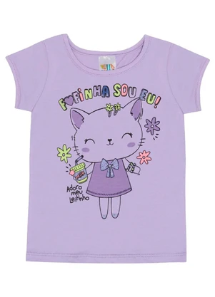 Pulla Bulla - Blusa Manga Curta Menina Roxo - PULLA BULLA