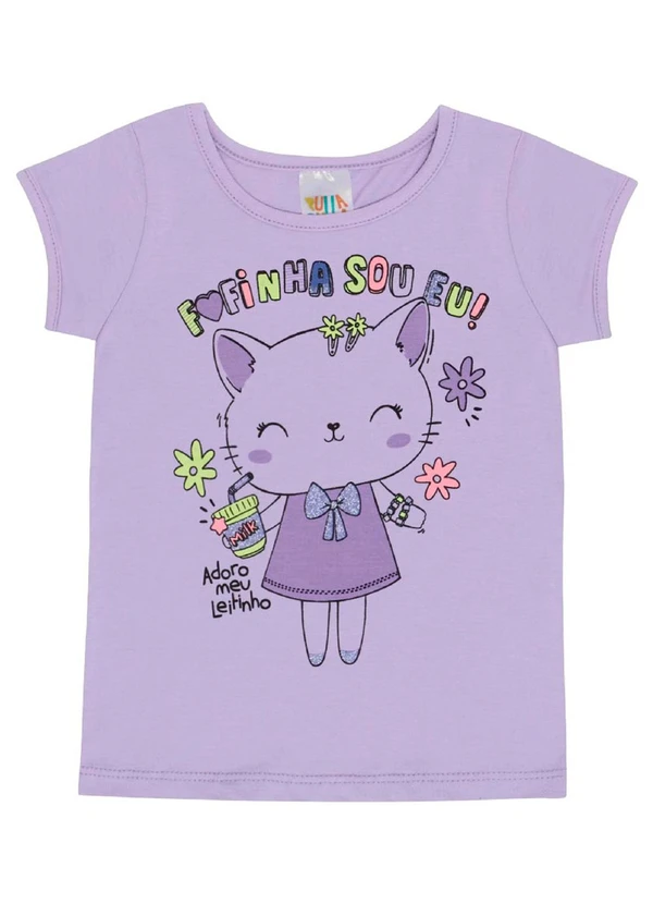 Pulla Bulla - Blusa Manga Curta Menina Roxo