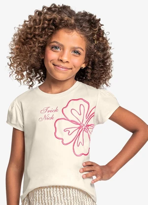 Trick Nick - Blusa Manga Curta Feminina Bege - TRICK NICK