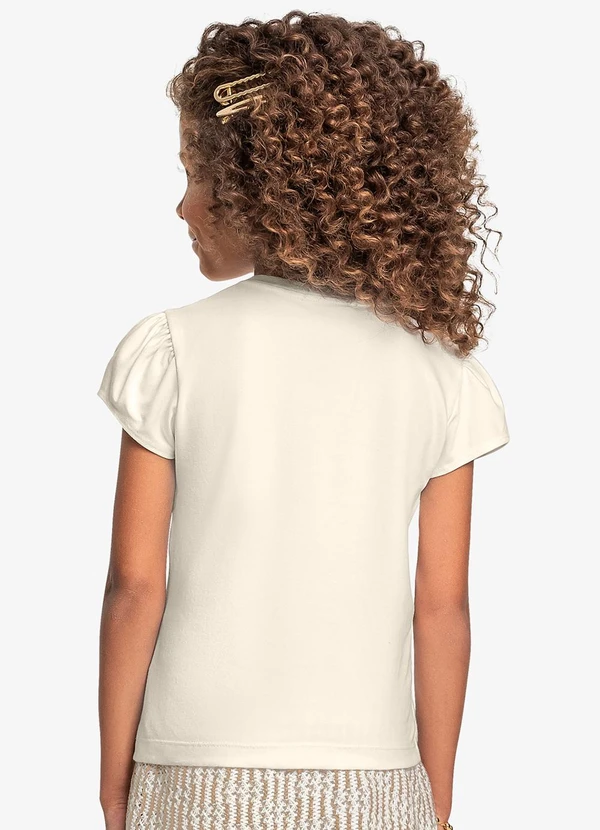 Trick Nick - Blusa Manga Curta Feminina Bege 2