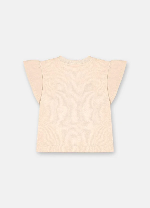 Up Baby - Blusa Manga Curta Infantil Algodão Bege 4