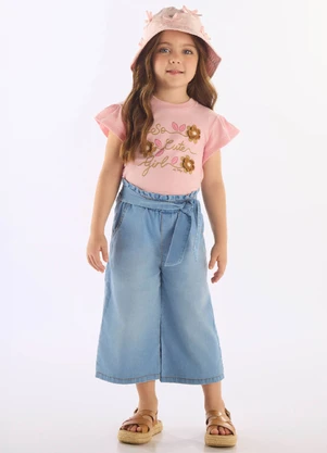 Up Baby - Blusa Manga Curta Infantil Algodão Rosa - UP BABY