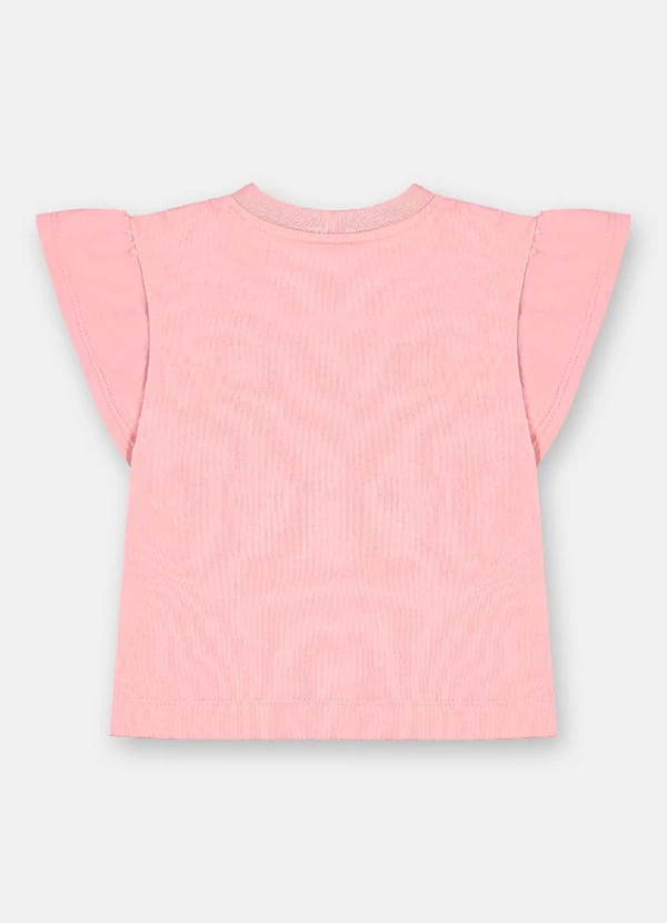 Up Baby - Blusa Manga Curta Infantil Algodão Rosa 4