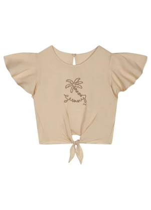 Marisol - Blusa Manga Curta Infantil Bege - MARISOL