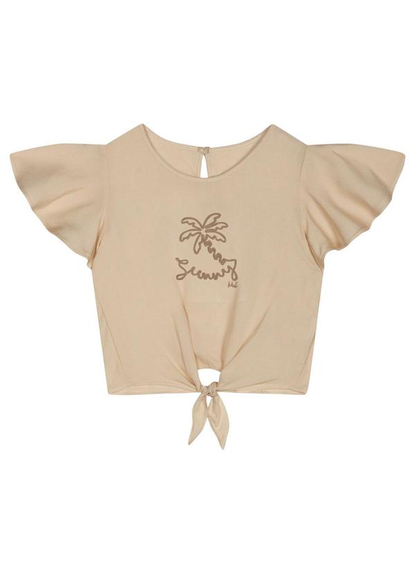 Marisol - Blusa Manga Curta Infantil Bege