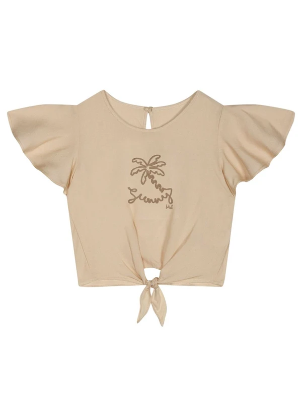 Marisol - Blusa Manga Curta Infantil Bege