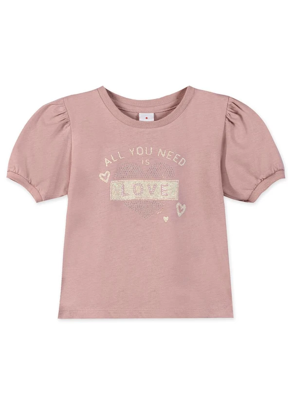 Marisol - Blusa Manga Curta Infantil Bege