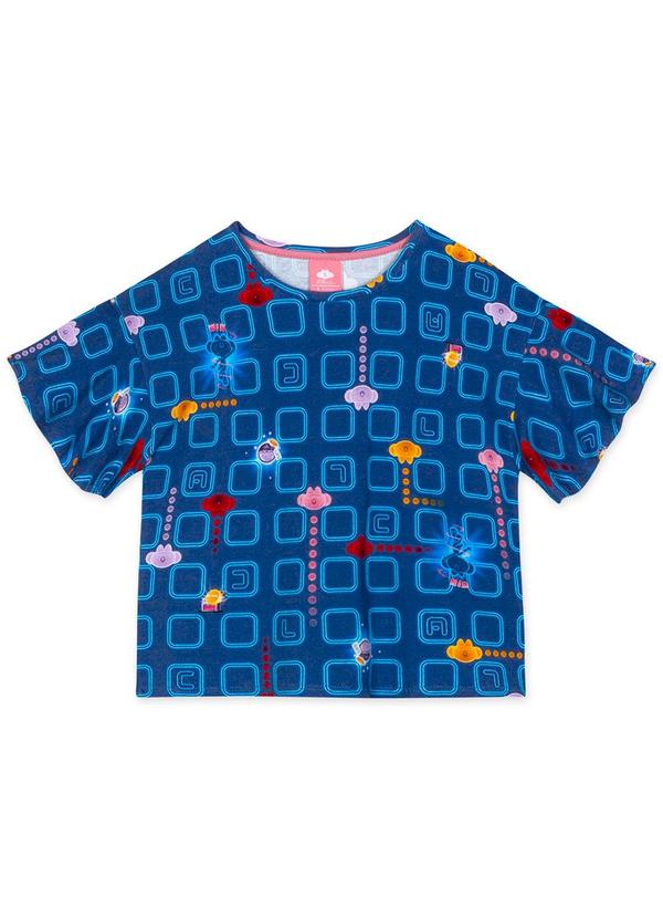 Lilica Ripilica - Blusa Manga Curta Infantil Menina Azul