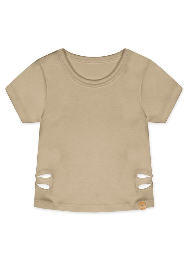 Marisol - Blusa Manga Curta Infantil Feminina Bege