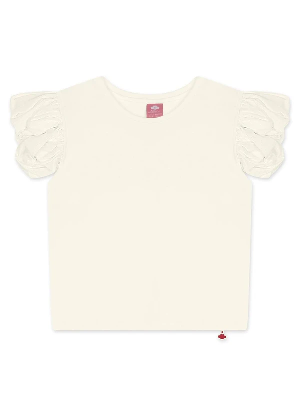 Lilica Ripilica - Blusa Manga Curta Infantil Feminina Bege