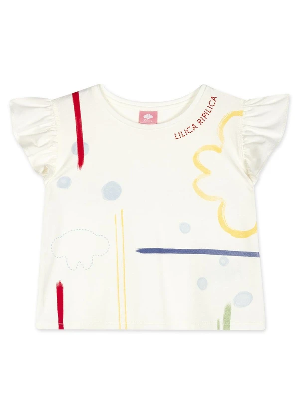 Lilica Ripilica - Blusa Manga Curta Infantil Feminina Bege